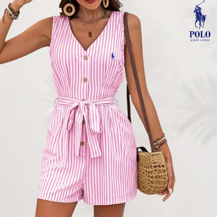 Ralph Lauren™ Striped Linen Jumpsuit