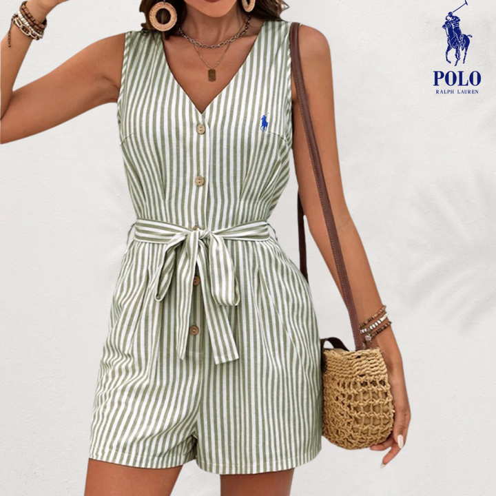 Ralph Lauren™ Striped Linen Jumpsuit